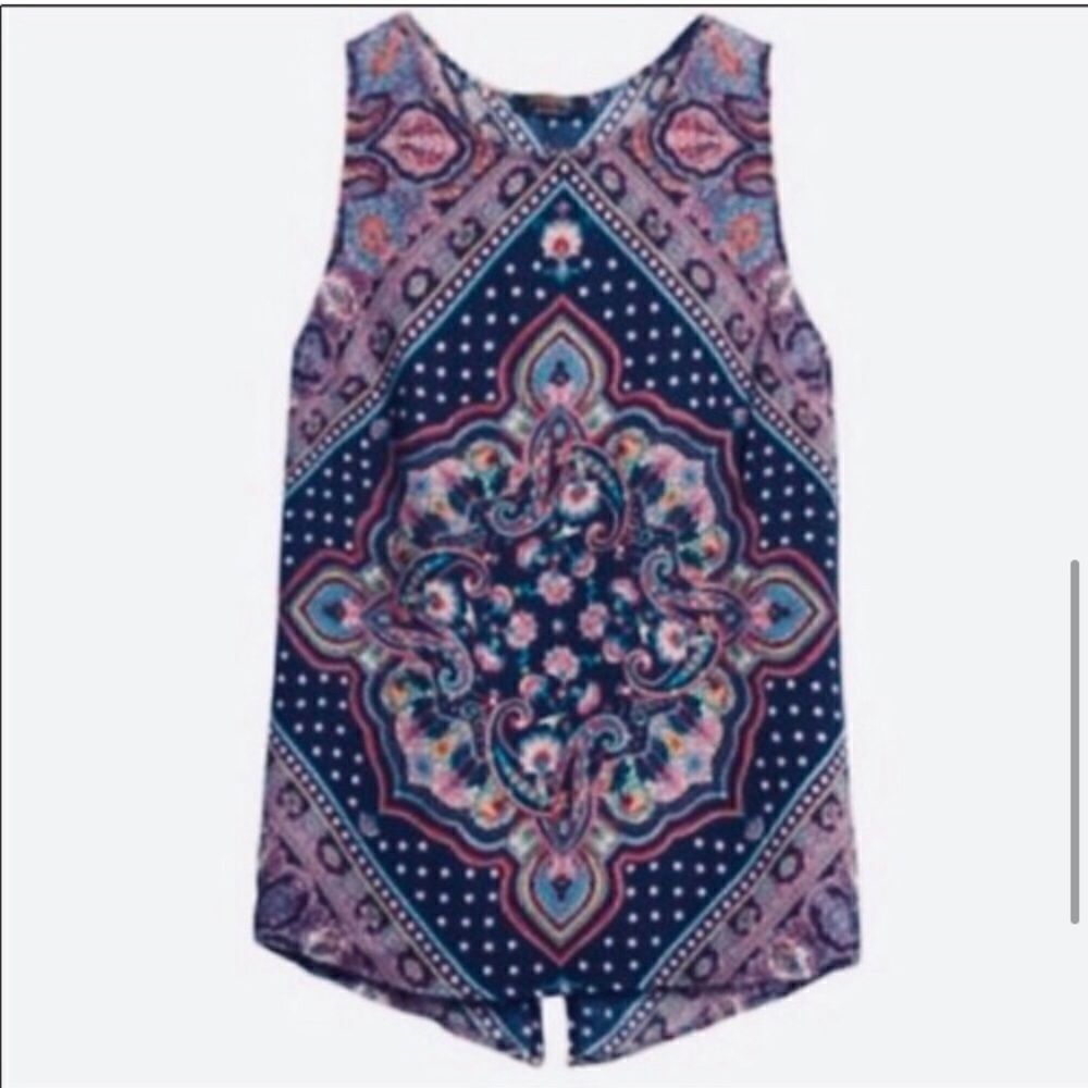 Renee C Colorful Patterned Top SMALL